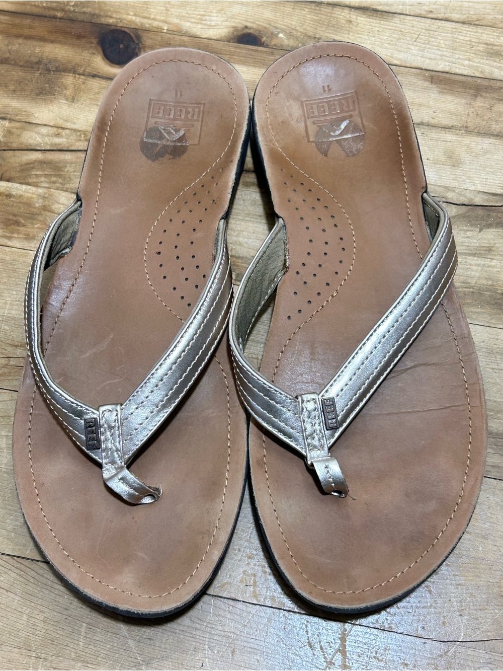 Reef Leather Miss J-Bay Flip Flop Sandals 11